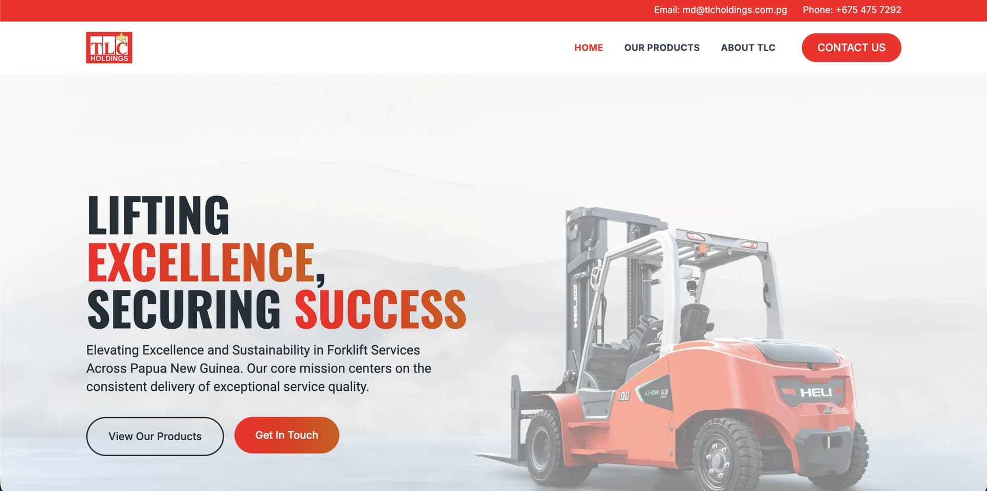 TLC Holdings main hero section