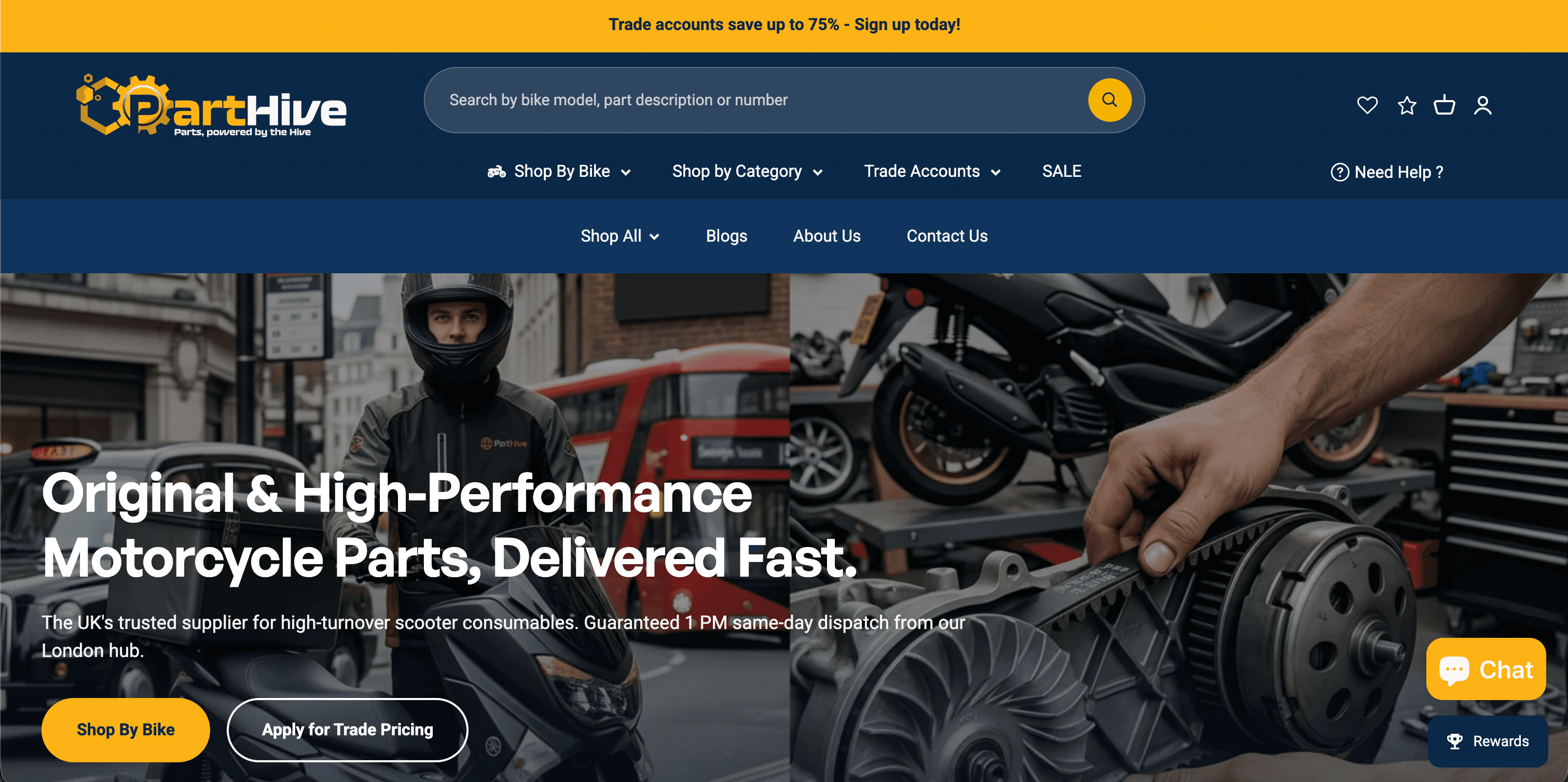 Part Hive shopify website